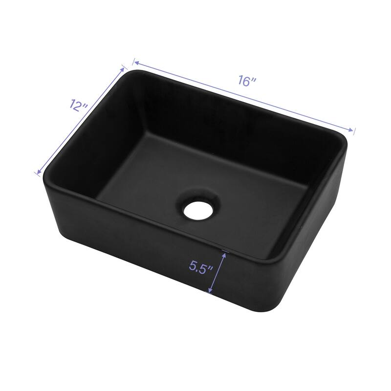 16"x12" Ceramic Rectangular Sink