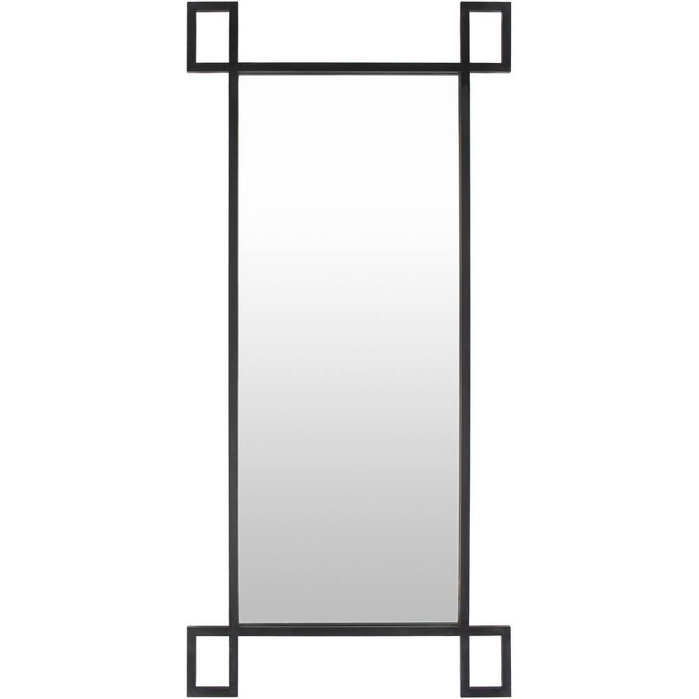 Sasha Modern Black Metal Mirror - 35" x 75"