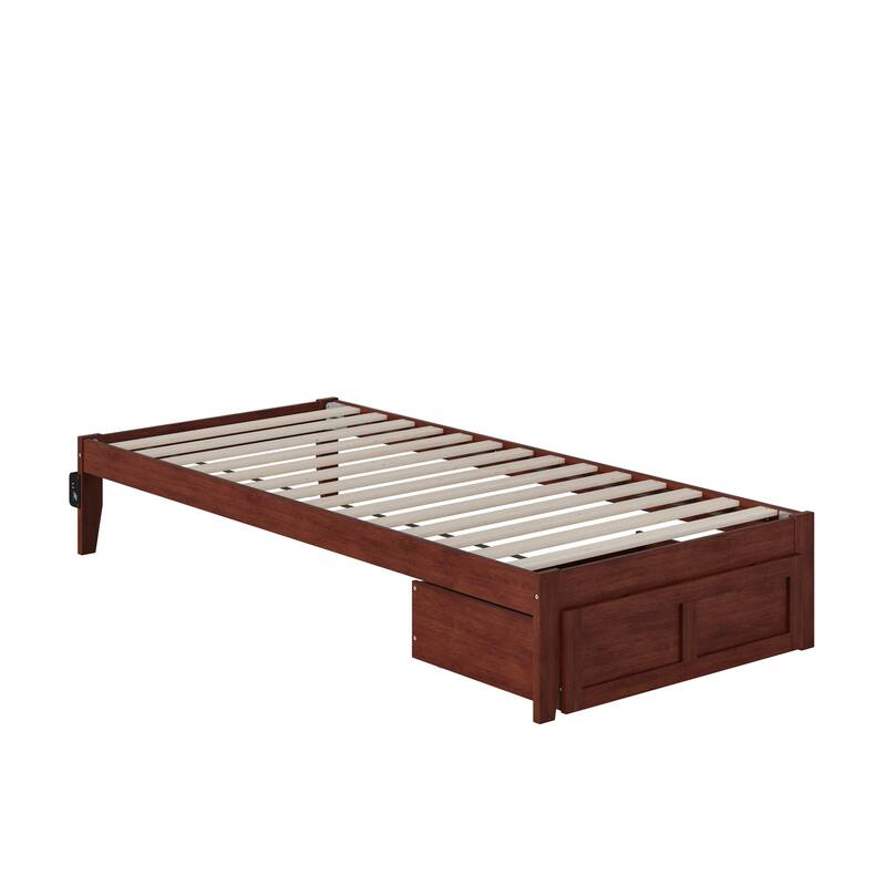 AFI Colorado Platform Bed with Foot Drawer and Charging Station