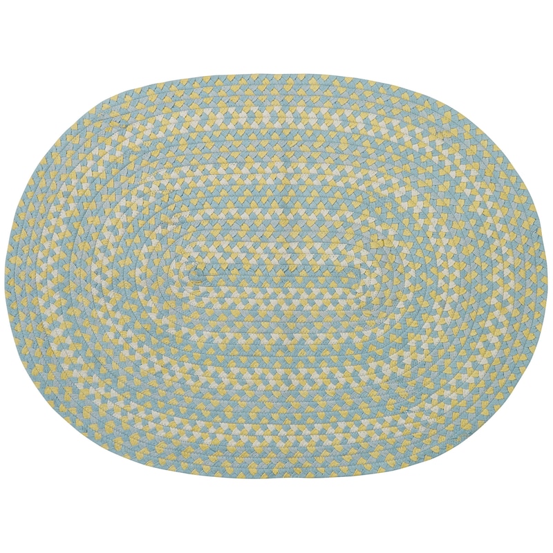 Park Designs Cozy Cottage Braided Blue Oval Indoor Rug 32"x 42" - 2'8"x3'6"