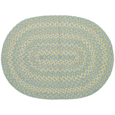 Park Designs Cozy Cottage Braided Blue Oval Indoor Rug 32"x 42" - 2'8"x3'6"