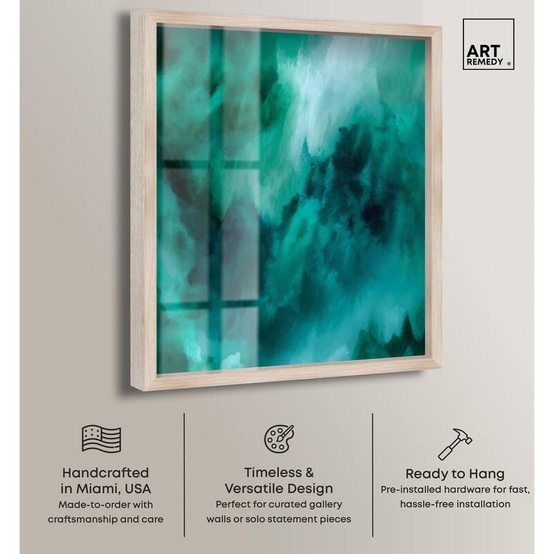 Textured Teal I Shadowbox by Art Remedy