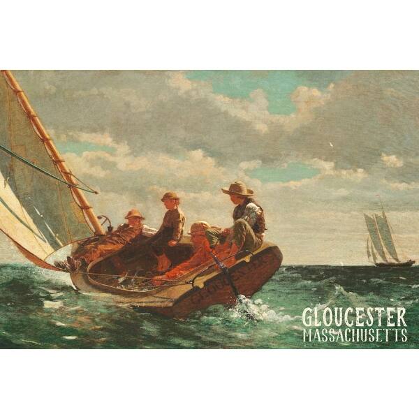 Shop Gloucester Massachusetts Fishing Boat Lantern Press Artwork Art Print Multiple Sizes Available 9 X 12 Art Print Overstock 27942964
