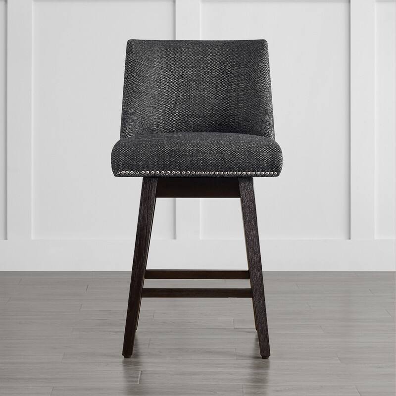 Spruce & Spring Olive Upholstered Counter Height Swivel Barstools-Single