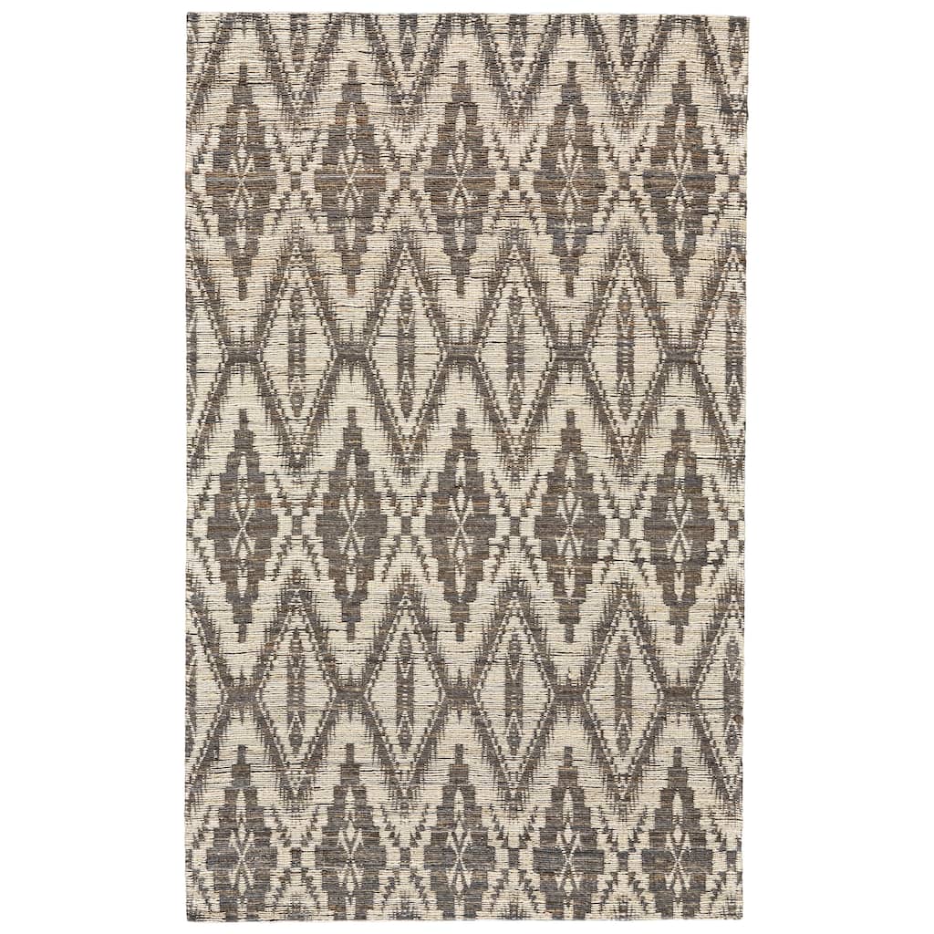 LiLacombe Natural Jute Flat Dhurrie, Dark Gray/Tan, Area Rug