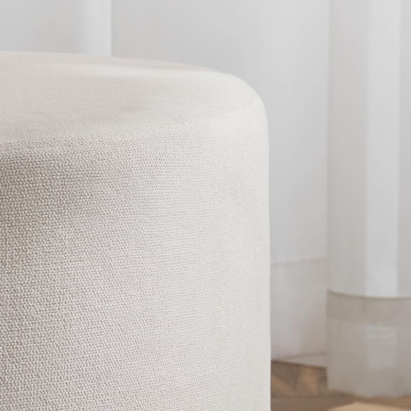 Bezseller Soft Boucle Pouf Ottoman, Comfortable Foot Rest, Full Foam Filling Footstool for Living Room, Bedroom