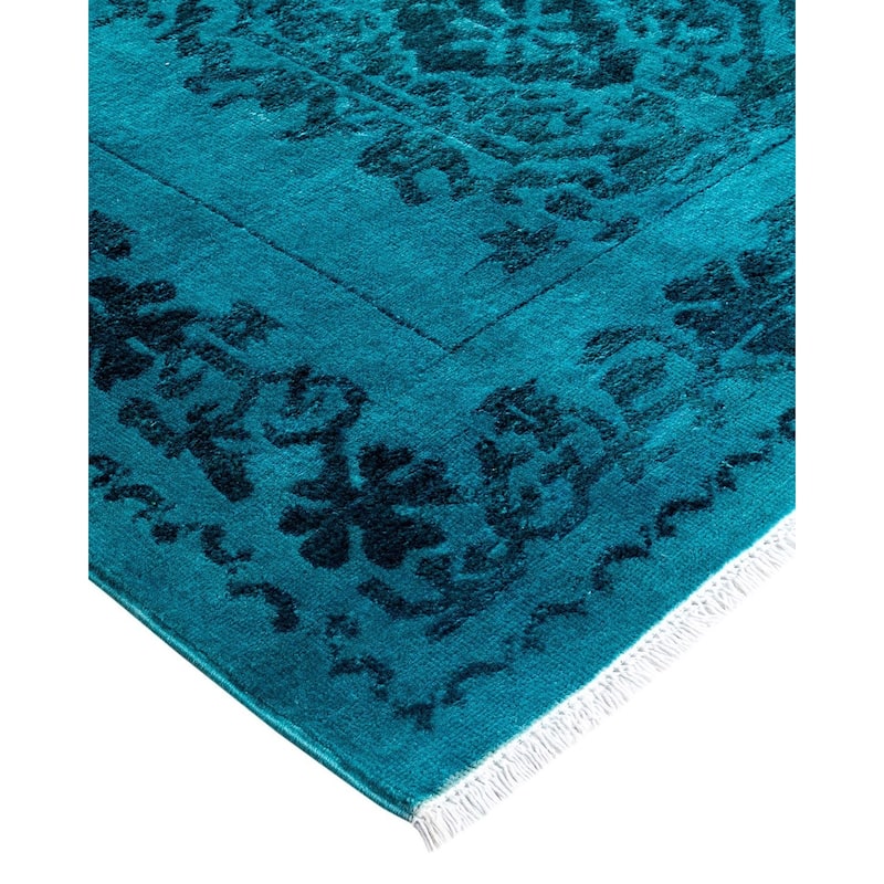 Contemporary Overdyed Wool Hand Knotted Area Rug - 6' 2" x 9' 0"