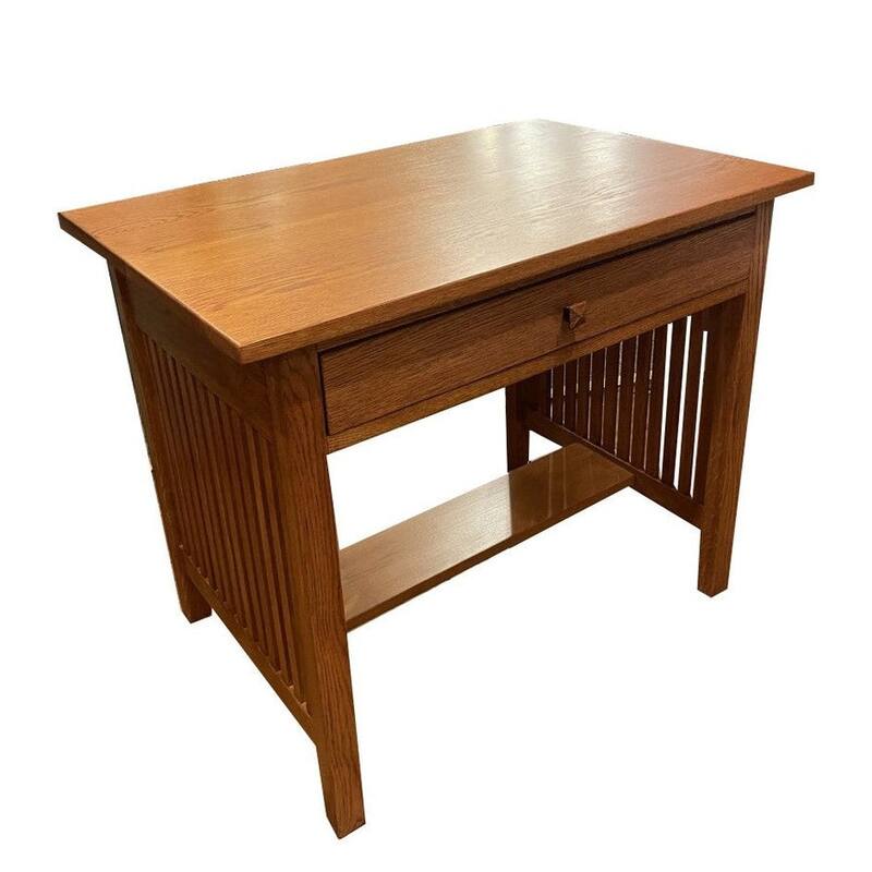 Mission / Arts And Crafts Solid Oak Writing Desk - 36 Inch - Cherry