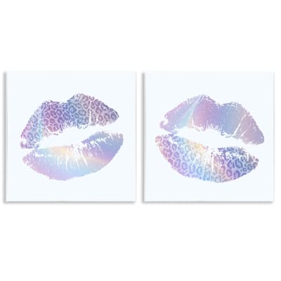 Stupell Glam Leopard Pattern Lipstick Wall Plaque Art Design By Kim Allen (Set of 2)