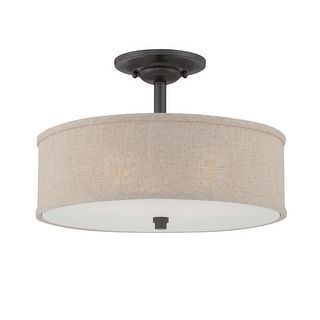 Cloverdale 3-Light Semi-Flush Mount in Mottled Cocoa