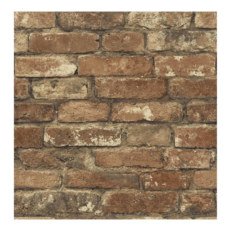 Chesapeake Oxford Rust Brick Texture Wallpaper - 20.5 x 396 x 0.025
