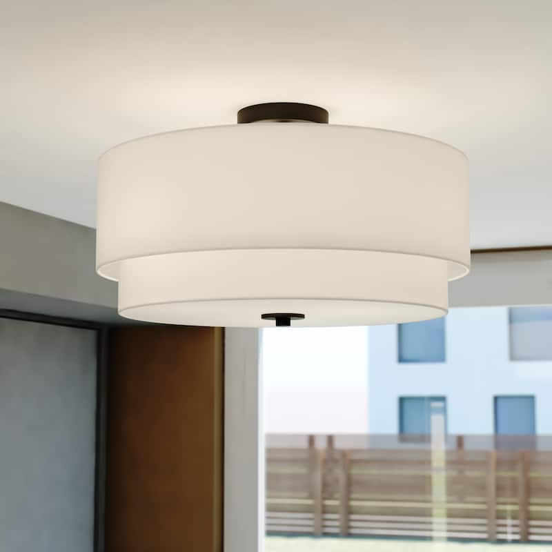 James Allan Elias 4 Light 21" Wide Semi-Flush Drum Ceiling Fixture