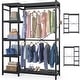 preview thumbnail 9 of 65, Bamboo Closet System Clothes Rack, Large Freestanding Garment Rack Clothing Rack for Hanging Clothes