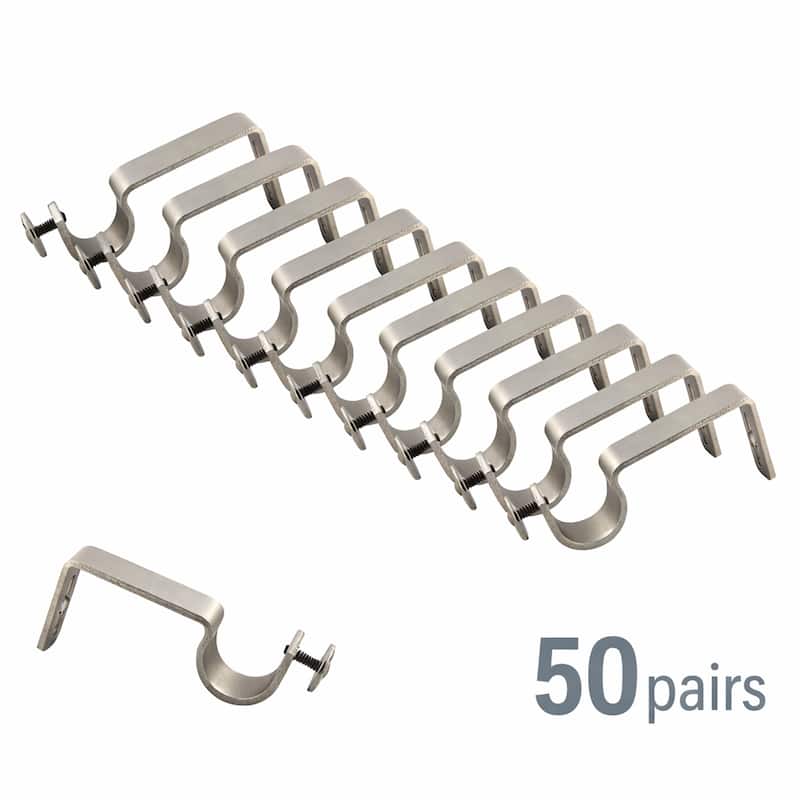 InStyleDesign Single Brackets for 1" Rod ( 50 pairs ) - Satin Nickel