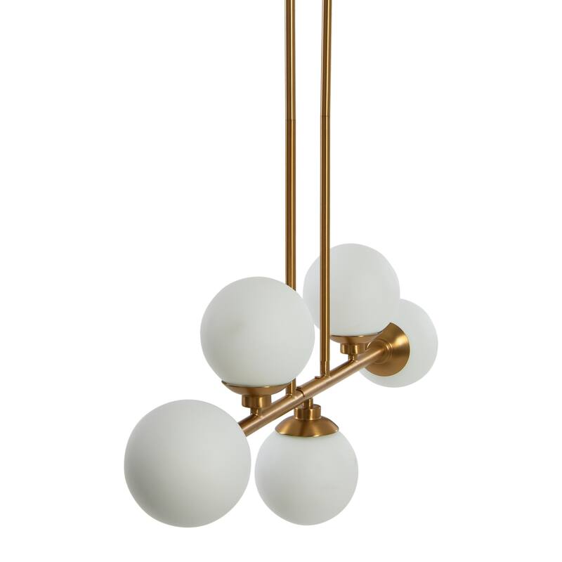 Robert Stevenson Lighting Lorne - Metal and Frosted Glass Chandelier