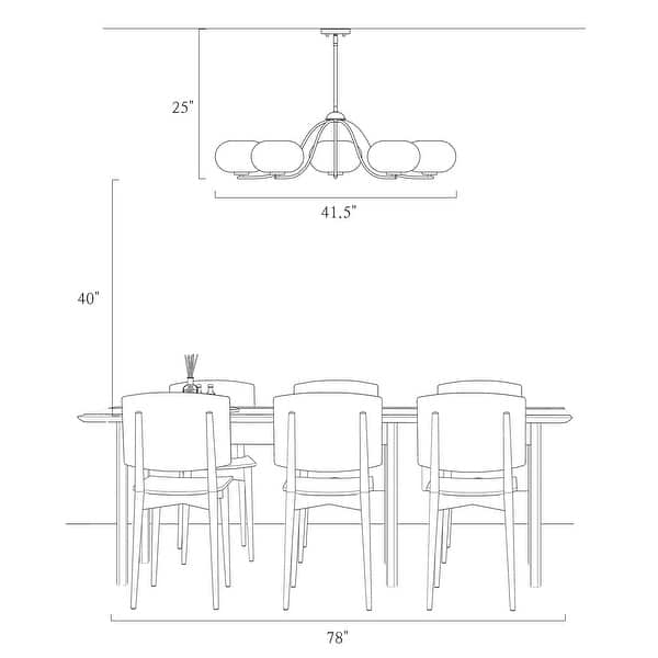 dimension image slide 0 of 2, Modern Glam Gold 5-Light Oversized 41.5 in. W Chandelier with Textured Colored Art Glass Shade for Dining Room Bedroom