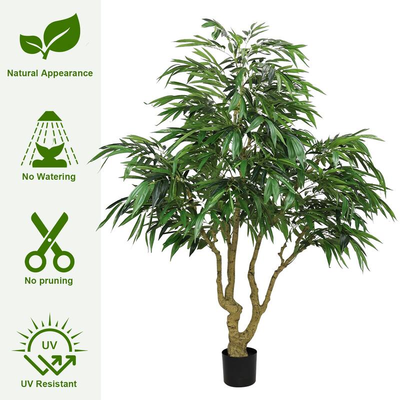 7FT Artificial willow Tree, Indoor Faux slik Greenery Plant for Home, Apartment, or Office Decoration, 1pc/set
