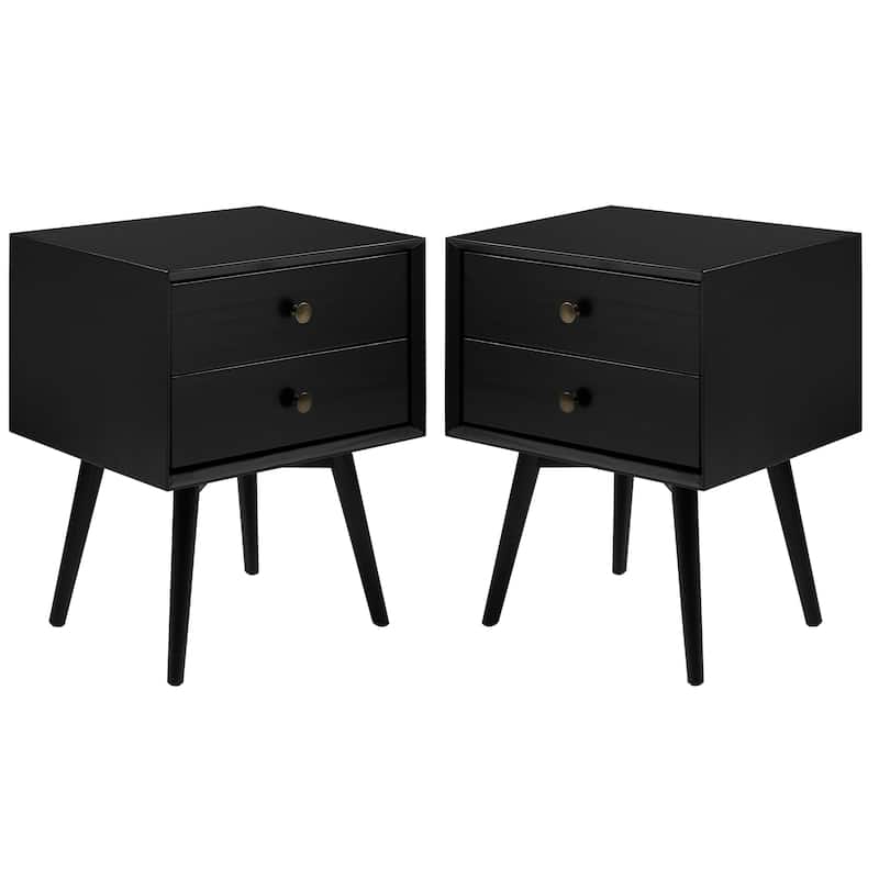 Middlebrook Mid-Century Solid Wood 2-Drawer Nightstand (Set of 2)