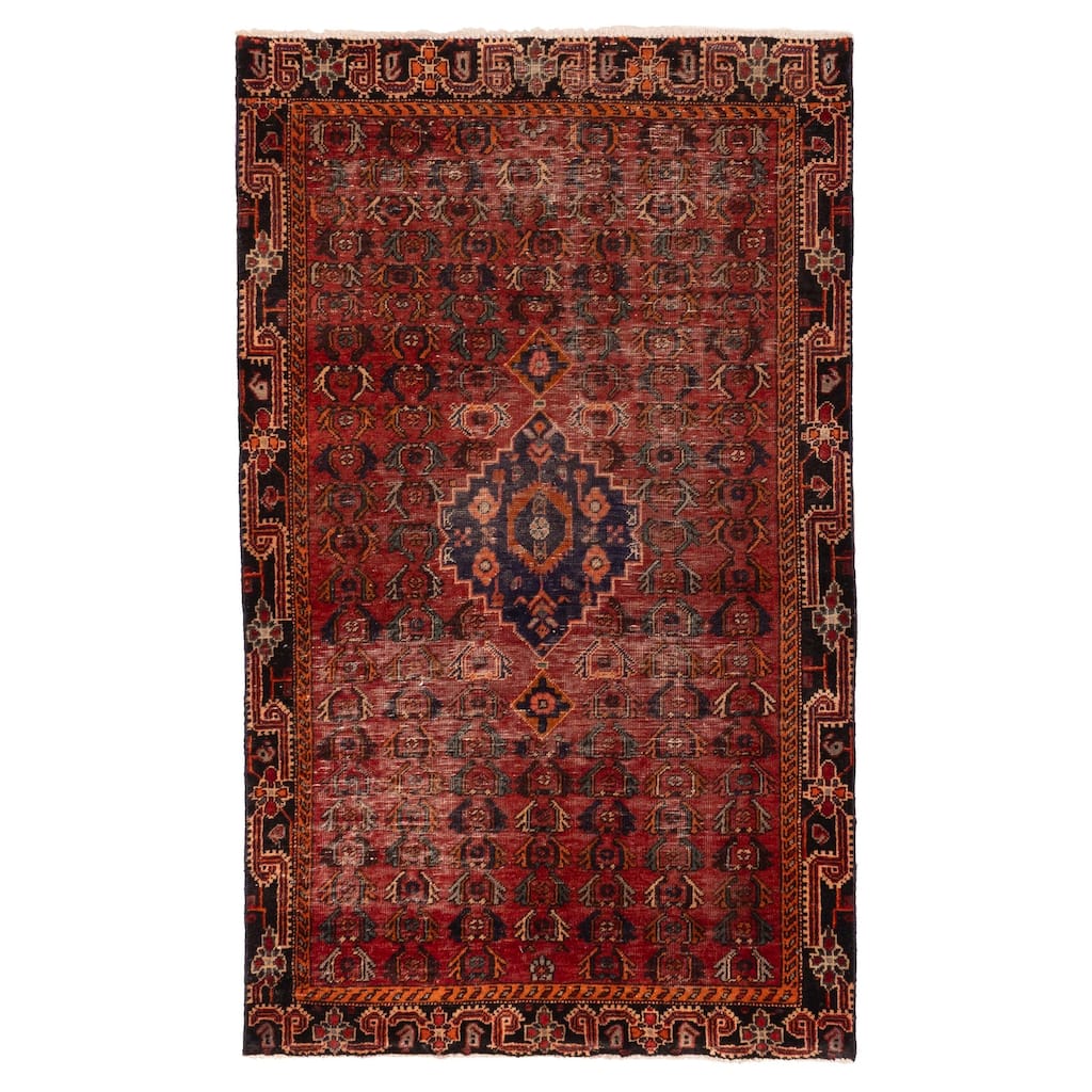 ECARPETGALLERY Hand-knotted Anadol Vintage Red Wool Rug - 3'11 x 6'6