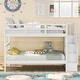 preview thumbnail 14 of 36, Contemporary Modern Style Twin Over Twin Bunk Bed with Storage Staircase,Solid Wood Bed with Full-Length Guardrail