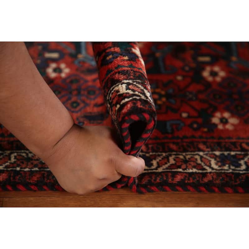 Geometric Shiraz Persian Square Area Rug Handmade Wool Carpet - 2'8"x 3'5"
