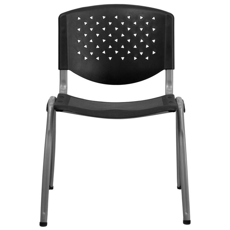 880 lb. Capacity Plastic Stack Chair with Powder Coated Frame