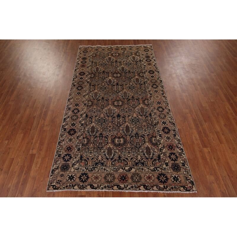 All-Over Bakhtiari Persian Vintage Area Rug Hand-Knotted Wool Carpet - 5'3" x 9'11"