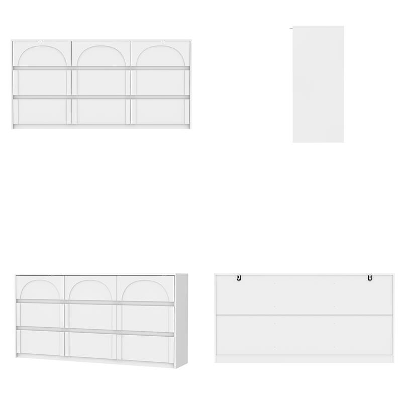 White 9-Drawer Dresser with Modern Design and Safety Features