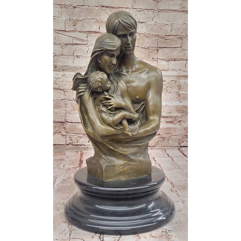 Bronze Family Sculpture – Cherished Moments With Mother, Father, And Child