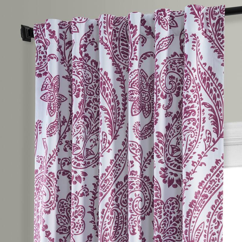 Exclusive Fabrics Tea Time Floral Room Darkening Curtain (2 Panels)