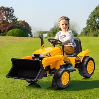 Interactive Ride-On Excavator for Kids with 12V Dual Motors and Digging Handle