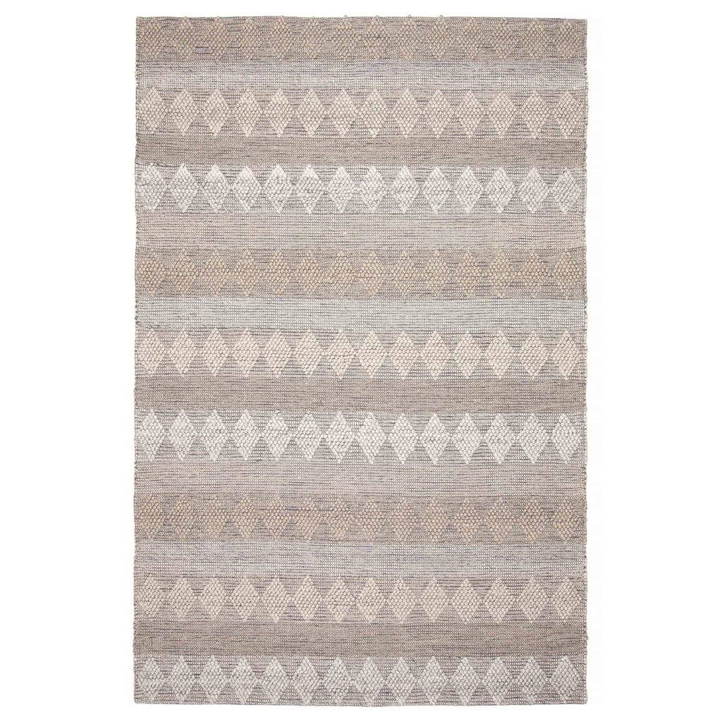 ECARPETGALLERY Braid weave Sienna Grey Wool Rug - 6'2 x 9'3