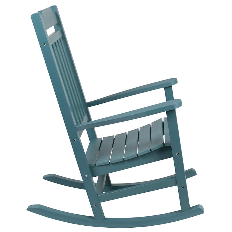 All-Weather Rocking Chair in Faux Wood - Patio and Backyard Furniture