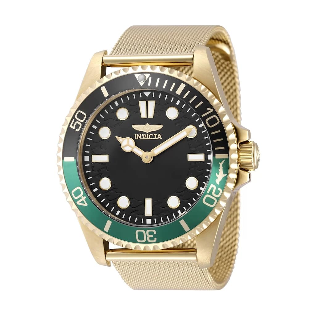 Invicta Men's 49692 Pro Diver Quartz 2026 Brass Dial Watch - Black
