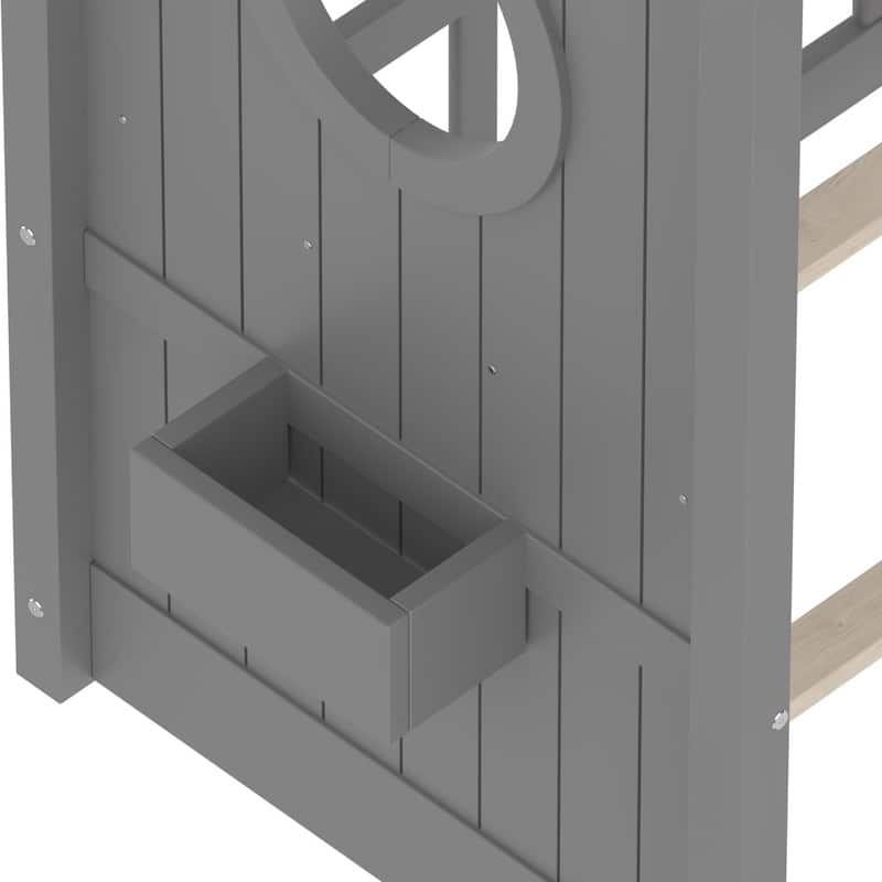 Floor House Bed with Storage Shelf for Toddler