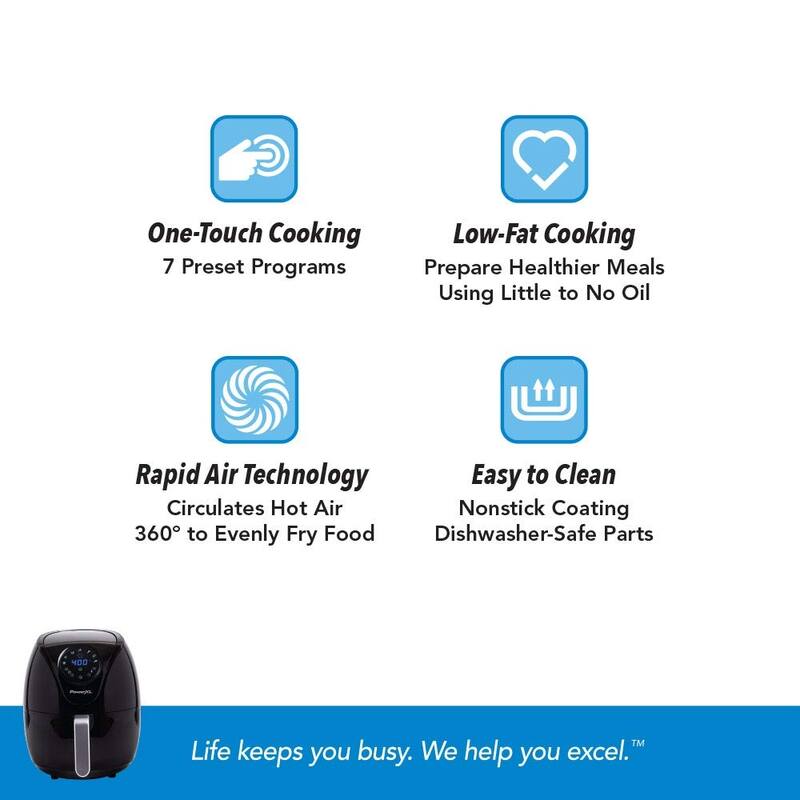 Air Fryer 7 QT Maxx Classic, Extra Hot Air Fry, Cook, Crisp, Broil, Roast, Bake, High Gloss