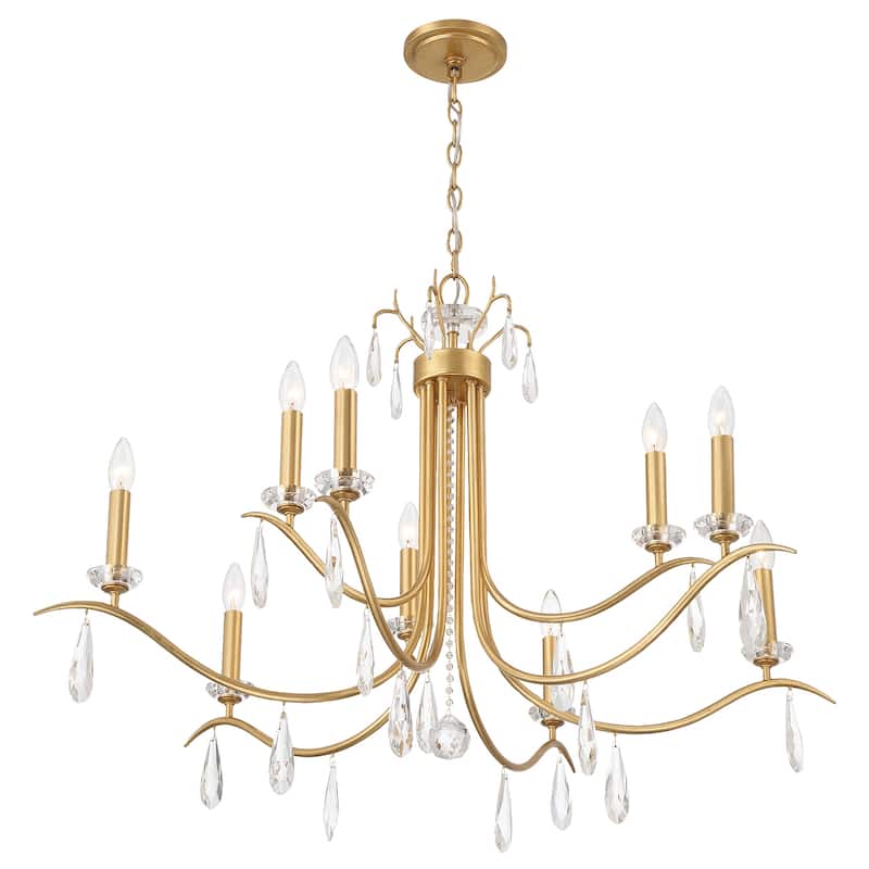 Rollins 9 Light Antique Gold Chandelier
