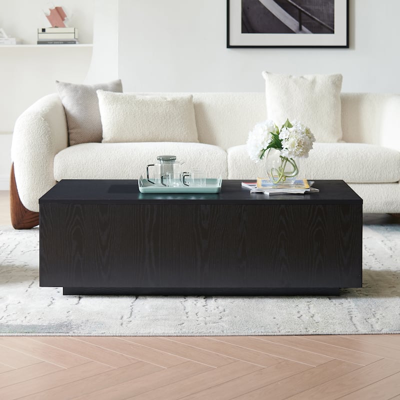 Paxton 48" Wide Rectangular Coffee Table - Black Grain