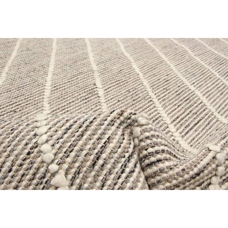ECARPETGALLERY Braid weave Sienna Cream Wool Rug - 5'2 x 7'5