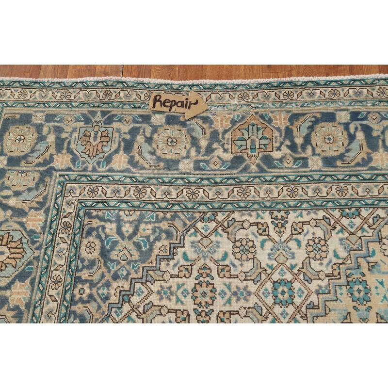 Geometric Tabriz Persian Area Rug Handmade Oriental Pink Wool Carpet - 8'4"x 11'5"