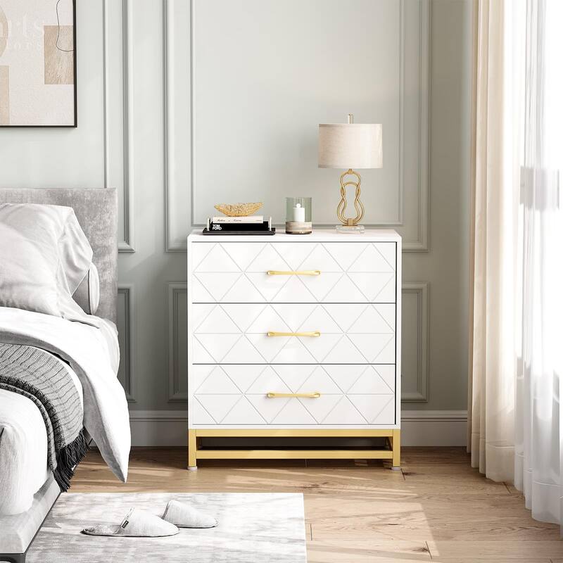 3/4 Drawer Wood Dresser for Bedroom, Modern Storage Chest for Closet