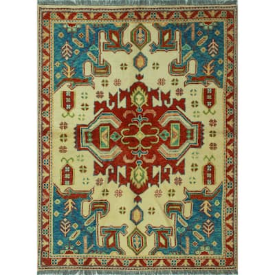 Balochi Samime Ivory/Rust Rug - 4'11" x 6'6"