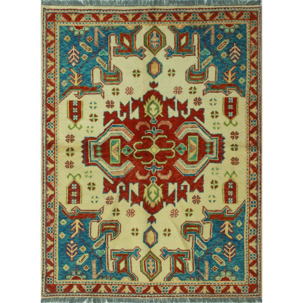 Balochi Samime Ivory/Rust Rug - 4'11" x 6'6"
