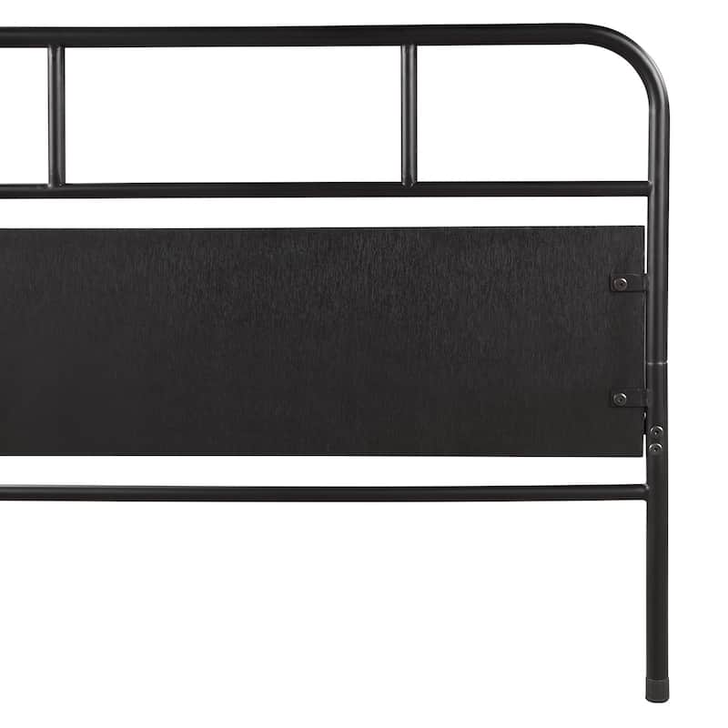 Twin Size Metal Daybed Platform Bed Frame with Pull-Out Trundle and Built-in Casters