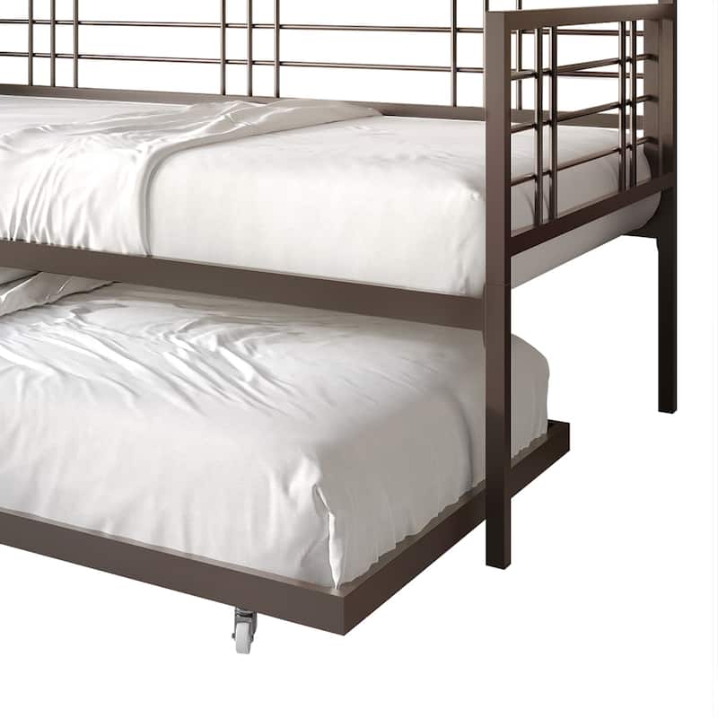 CraftPorch Contemporary Twin Size Metal Daybed with Trundle