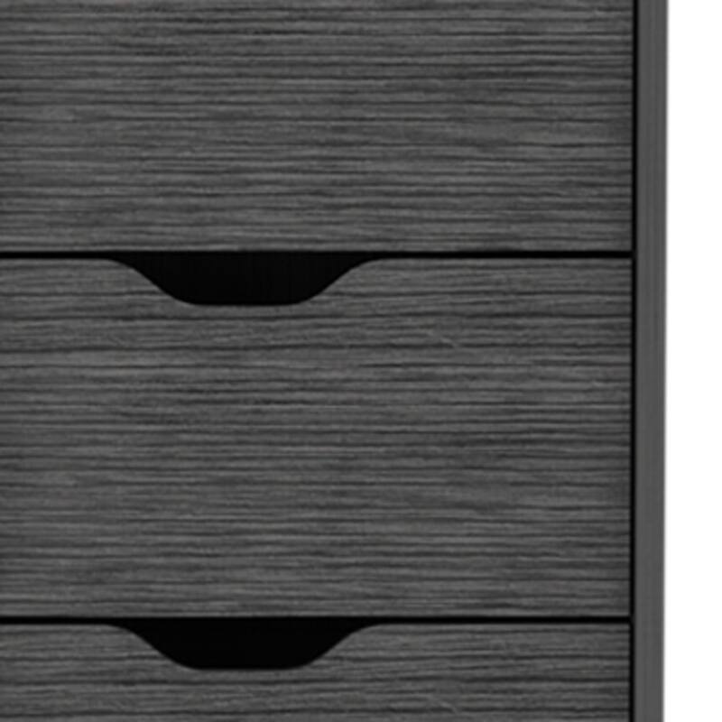 Compact Vertical Wood Dresser with 5 Drawers Slim Chest of Drawers for Bedroom or Office Use