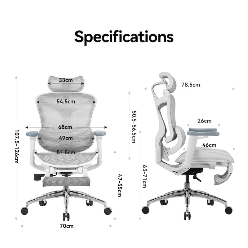 SIHOO C300 Computer Chair with Footrest, Gaming Chair with Soft 4D Armrests, Dynamic Lumbar Support and Swivel Office Chair