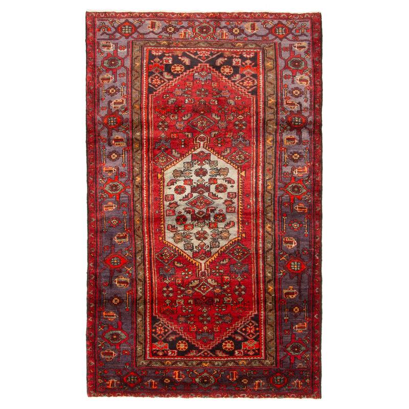 ECARPETGALLERY Hand-knotted Andelz Red Wool Rug - 4'2 x 6'11