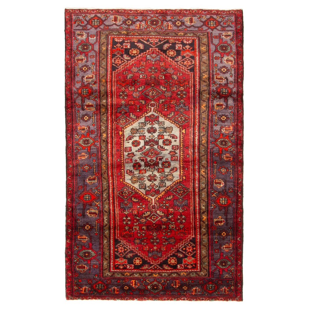 ECARPETGALLERY Hand-knotted Andelz Red Wool Rug - 4'2 x 6'11
