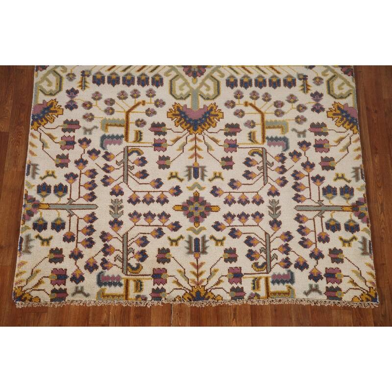 All-Over Kazak Area Rug Hand-Knotted Wool Carpet - 5'1"x 7'11"